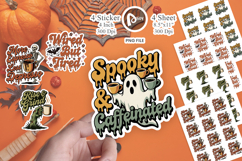 Caffeinated Retro Halloween Sticker Product Image 1
