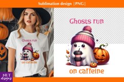 Halloween Tshirt Pink Halloween Coffee lover sublimation Product Image 1