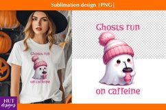 Halloween Tshirt Pink Halloween Coffee lover sublimation Product Image 1