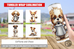 Caffeine Chaos Dogs Tumbler Product Image 1