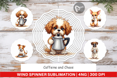 Caffeine Chaos Dogs Wind Spinner Product Image 1
