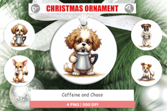 Caffeine Chaos Dogs Ornament Product Image 1