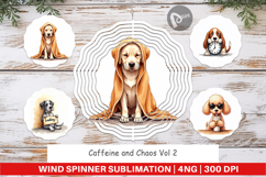 Caffeine Chaos Dogs Wind Spinner Product Image 1