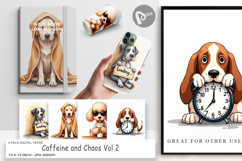 Caffeine Chaos Dogs Digital Paper Product Image 1