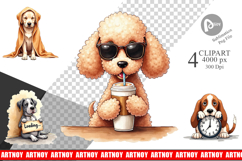 Caffeine Chaos Dogs Clipart Product Image 1