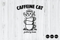 Caffeine Cat Fueled by Beans SVG, Cat Coffee SVG Product Image 1