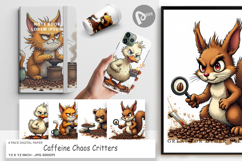 Digital Paper Caffeine Critters Product Image 1