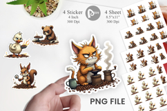 Caffeine Critters Sticker Product Image 1