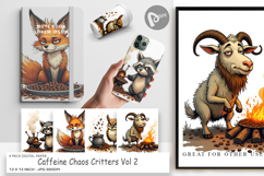 Digital Paper Caffeine Critters Product Image 1