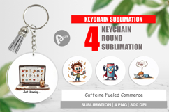 Caffeine Fueled Commerce Keychain Product Image 1
