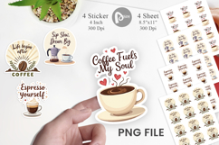 Caffeine Kick Quotes Sticker Product Image 1