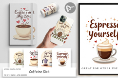 Digital Paper Caffeine Kick Quotes Product Image 1