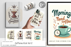 Digital Paper Caffeine Kick Quotes Product Image 1