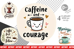Caffeine Kick Quotes Clipart Product Image 1