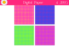 Bright Grid Digital Paper | Summer Neon Backgrounds Product Image 2