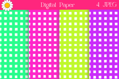 Bright Grid Digital Paper | Summer Neon Backgrounds Product Image 1