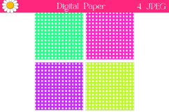 Bright Grid Digital Paper | Summer Neon Backgrounds Product Image 2