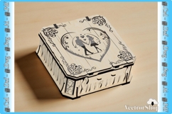 Laser Cut Love Box SVG DXF Digital File for Valentine's Day Product Image 3