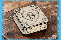 Laser Cut Love Box SVG DXF Digital File for Valentine's Day Product Image 4
