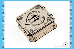 Laser Cut Love Box SVG DXF Digital File for Valentine's Day Product Image 2