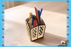 4-Space Pen Holder - Decorative Template Ideal for Organizin Product Image 1