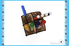 4-Space Pen Holder - Decorative Template Ideal for Organizin Product Image 2