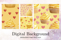 Cupcake Birthday Party Backdrop Background Cake Wallpaper_1 Product Image 1