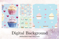 Cupcake Birthday Party Backdrop Background Cake Wallpaper_13 Product Image 1