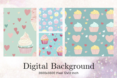 Cupcake Birthday Party Backdrop Background Cake Wallpaper_15 Product Image 1