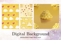 Cupcake Birthday Party Backdrop Background Cake Wallpaper_2 Product Image 1