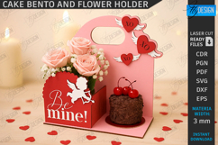 Bento Cake and Flower Holder Laser Cut|Cake Hamper Stand SVG Product Image 1