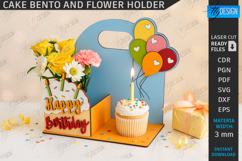 Bento Cake and Flower Holders Laser Cut Bundle|Gift Idea SVG Product Image 6