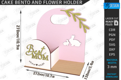 Bento Cake and Flower Holder Laser Cut|Cake Hamper Stand SVG Product Image 2