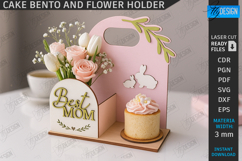 Bento Cake and Flower Holder Laser Cut|Cake Hamper Stand SVG Product Image 1