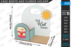 Bento Cake and Flower Holder Laser Cut|Cake Hamper Stand SVG Product Image 2