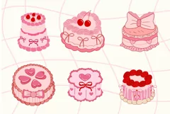 Retro cake png, vintage cake svg, coquette cake clipart Product Image 2