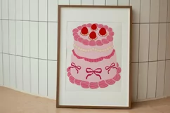 Retro cake png, vintage cake svg, coquette cake clipart Product Image 3