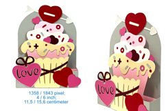 Valentine cake SVG DIY Love Card for Cricut Laser Product Image 2