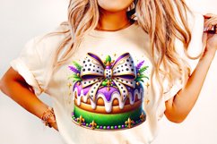 Mardi Gras King Cake PNG, Coquette, Mardi Gras Sublimation Product Image 2