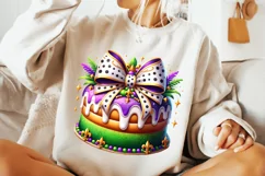 Mardi Gras King Cake PNG, Coquette, Mardi Gras Sublimation Product Image 3