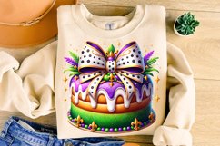 Mardi Gras King Cake PNG, Coquette, Mardi Gras Sublimation Product Image 1
