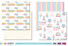 cake and cupcake scrapbook paper background