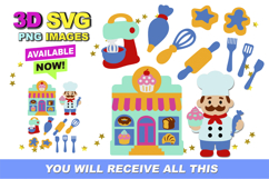 Baking Elements 3D SVG Product Image 1