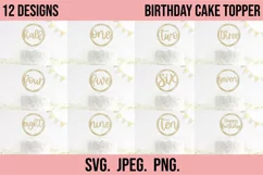 Happy Birthday Cake Topper SVG - Birthday PNG Design Clipart Product Image 1