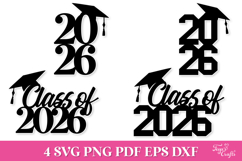 Class of 2026 Cake Topper SVG Product Image 3