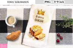 Baking Queen|Funny Kitchen Quotes| Kitchen Towel Sublimation Product Image 1
