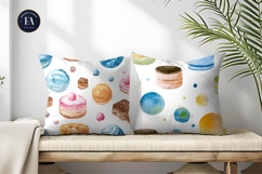 Cakes Shaped Like Little Planets Watercolor Digital Paper Product Image 2
