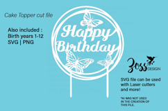 Happy Birthday Butterfly cake topper Laser cut Product Image 2