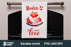Hot tea flower kitchen towel sublimation | Towel bundle Product Image 2