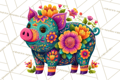 Calavera Critters Clipart, Dia de los Muertos Animals PNG Product Image 2
